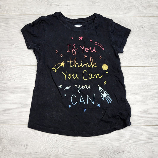 KSAL2 - T-shirt noir Old Navy « If You Think You Can… ». Taille 5T.