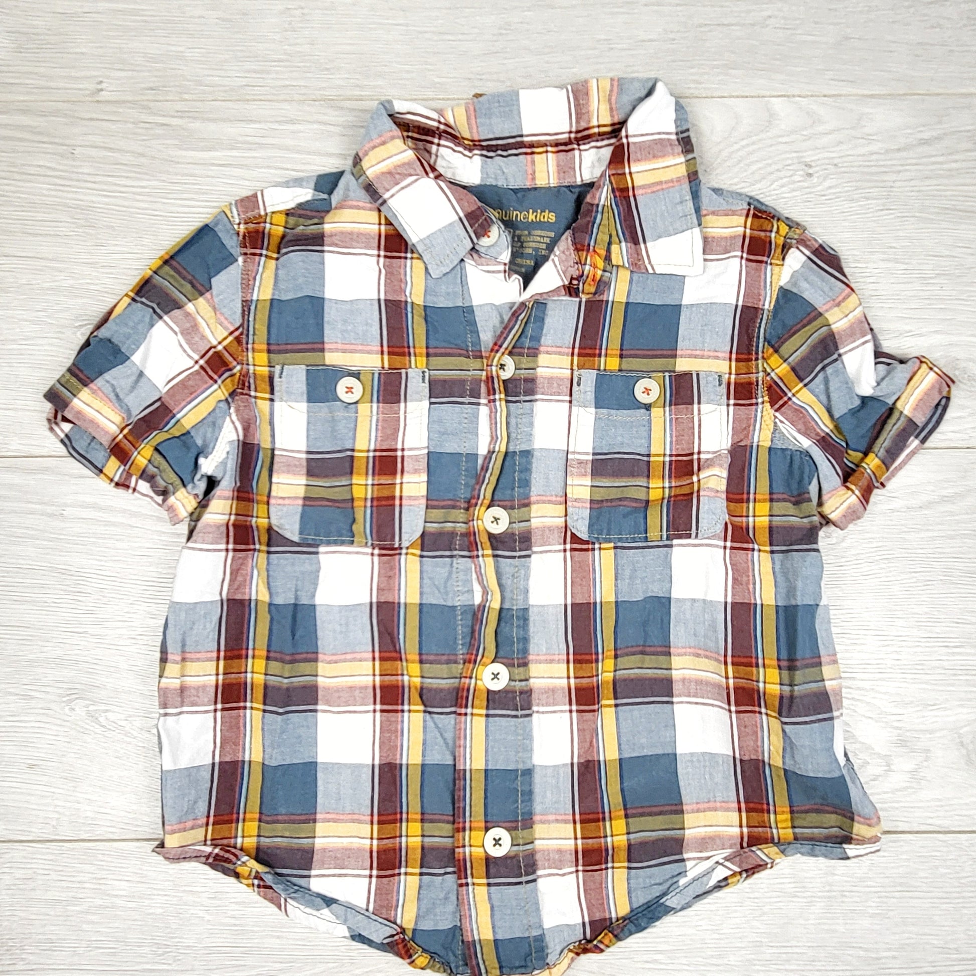 KSAL2 - Chemise boutonnée à carreaux pour enfant. Taille 4T.