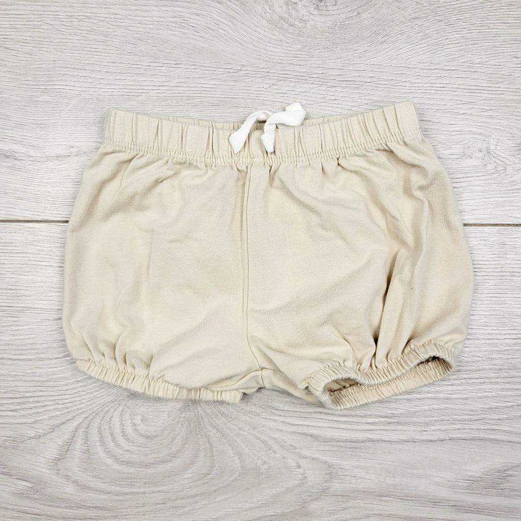 MARK1 - Premiers shorts en coton beige. Taille 3 mois