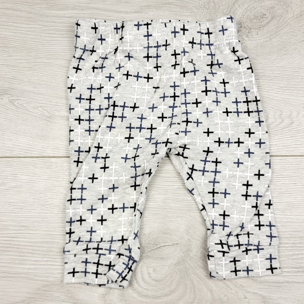 MARK1 - Pantalon en coton gris à motifs Pekkle. Taille 3 mois