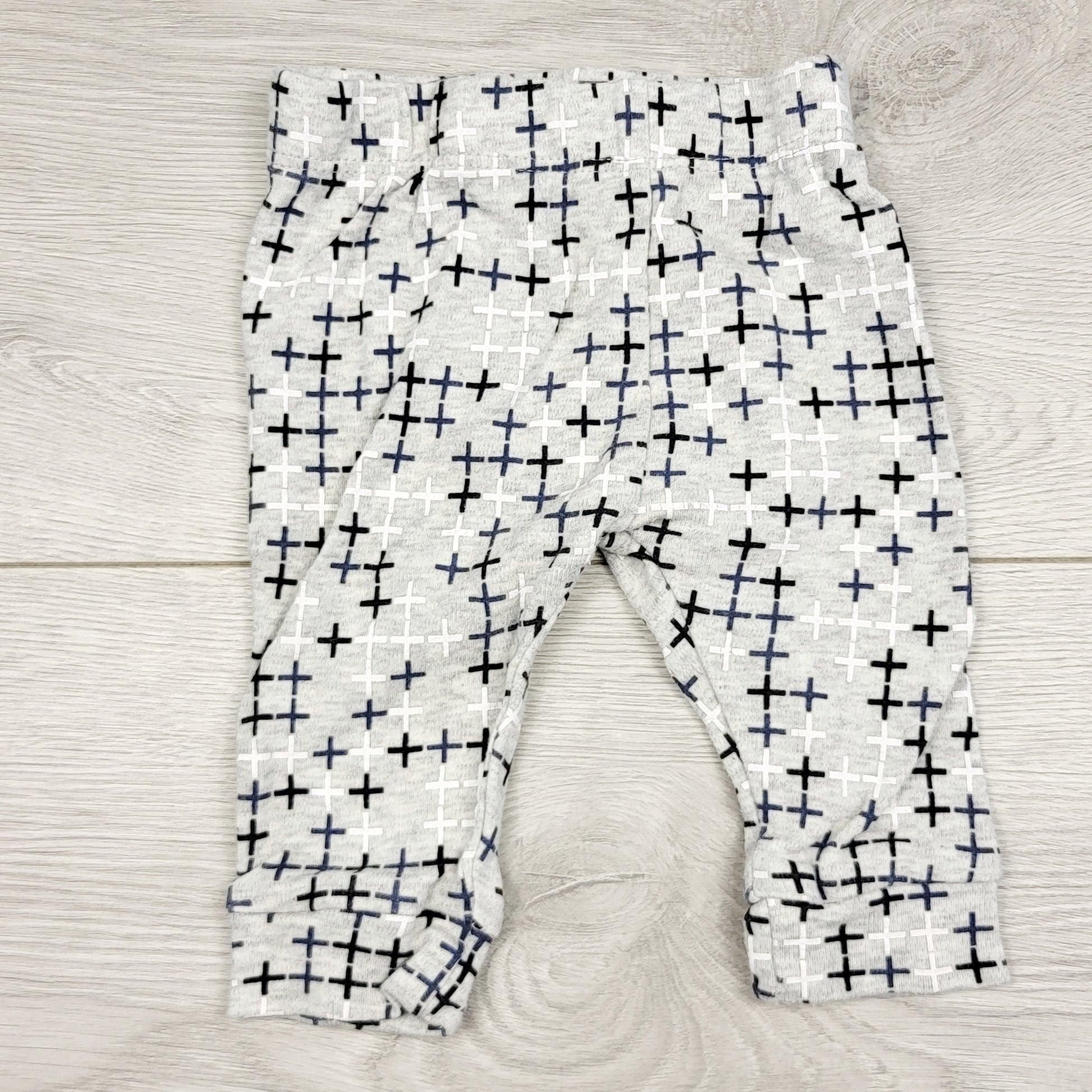 MARK1 - Pantalon en coton gris à motifs Pekkle. Taille 3 mois