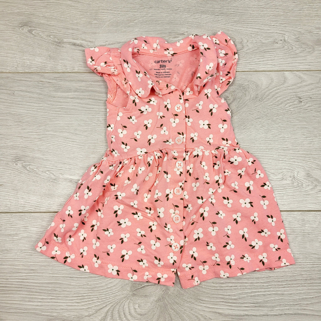 MARK1 - Robe rose à col imprimé floral Carters. Taille 3 mois