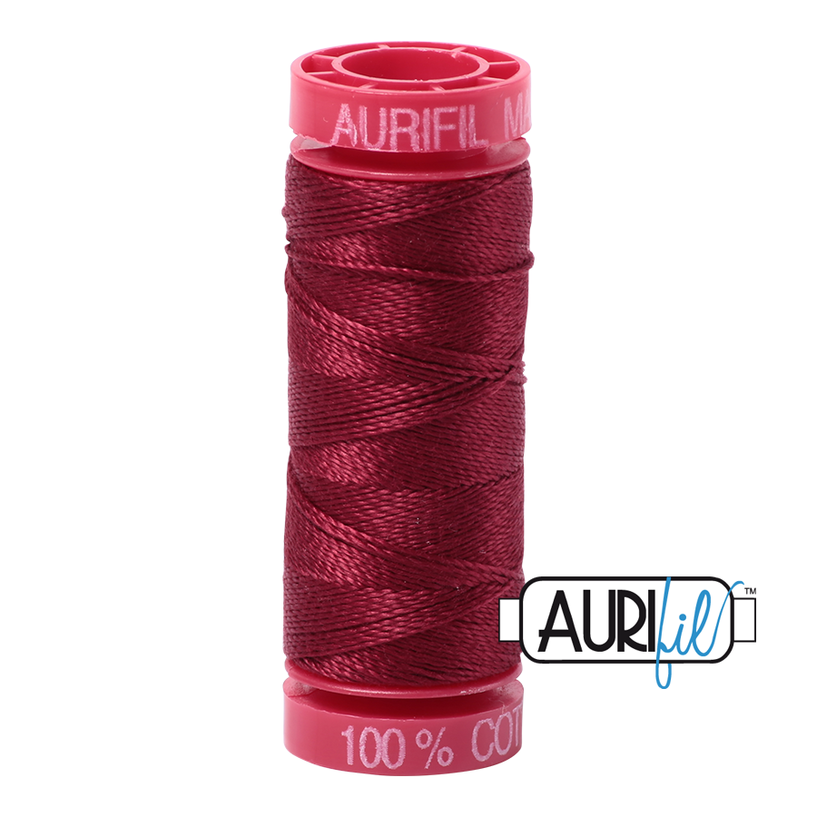 Fil Aurifil - Rouge carmin foncé 2460 - 12wt
