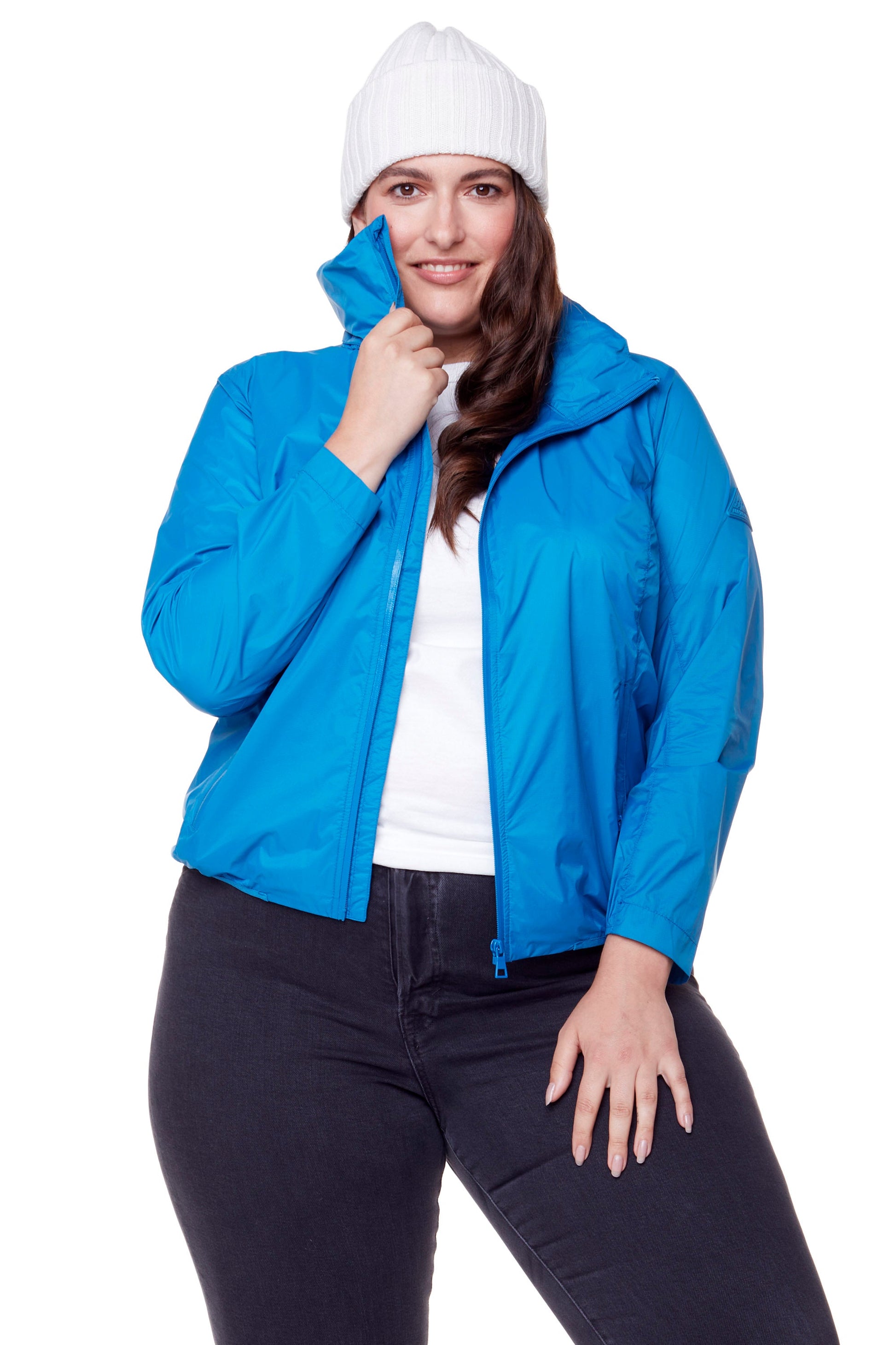 PELLY PLUS | VESTE COUPE-VENT ULTRA-LÉGÈRE (RECYCLÉE) POUR FEMME, BLEU (TAILLE GRANDE)