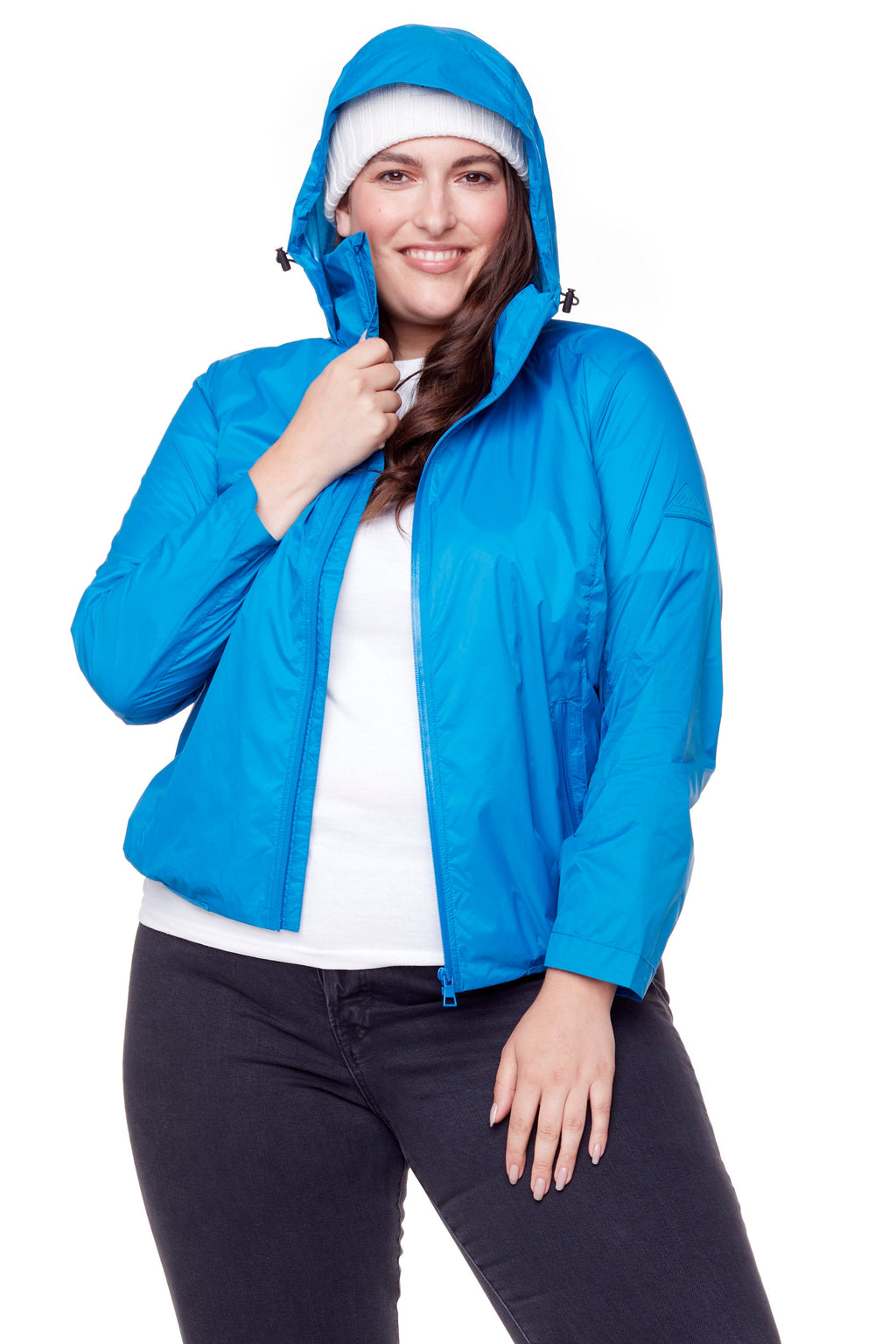 PELLY PLUS | VESTE COUPE-VENT ULTRA-LÉGÈRE (RECYCLÉE) POUR FEMME, BLEU (TAILLE GRANDE)