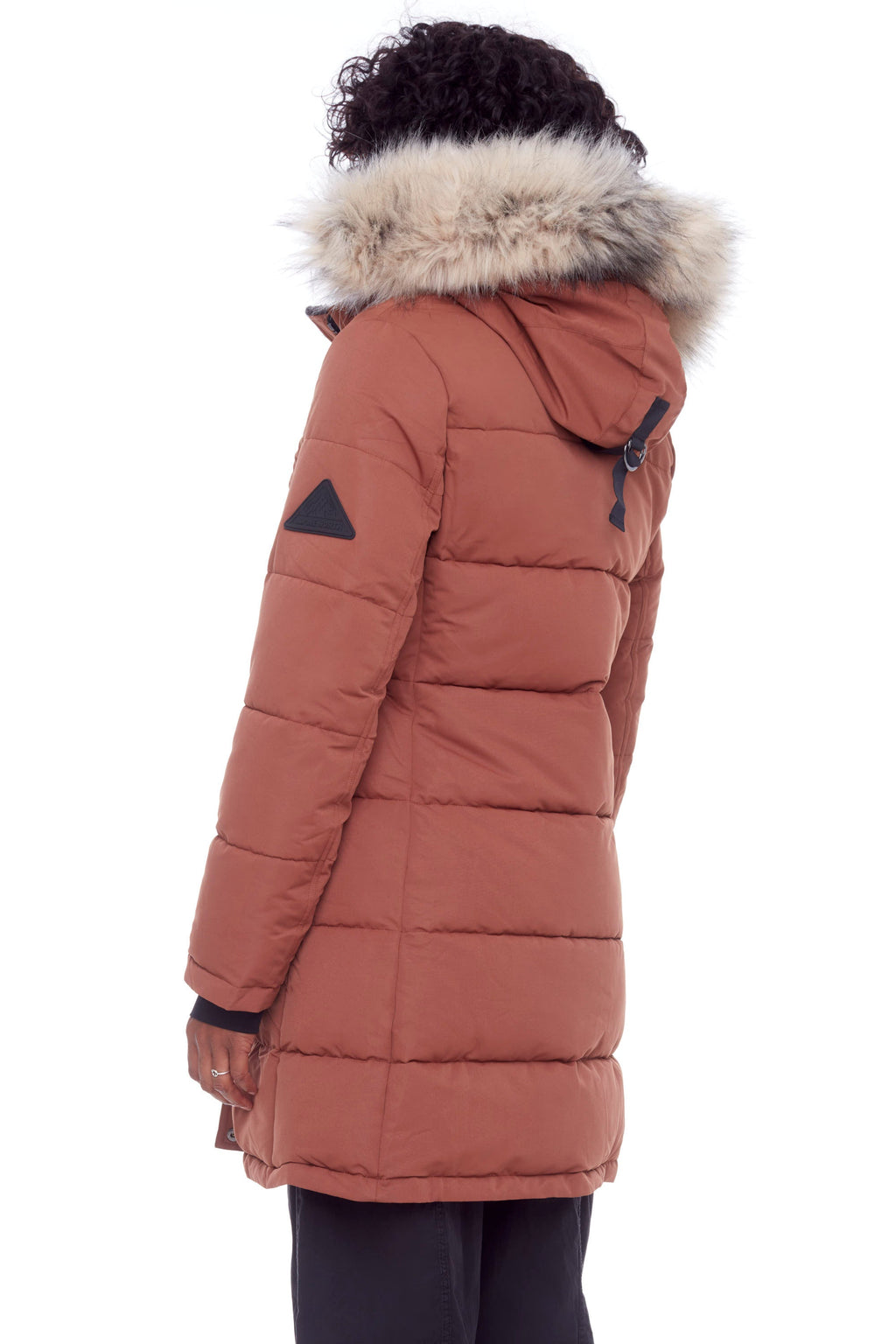 AULAVIK | PARKA À CAPUCHE MI-LONGUE EN DUVET VÉGAN (RECYCLÉE) POUR FEMME, ÉRABLE