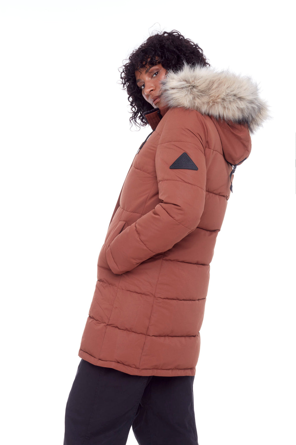 AULAVIK | PARKA À CAPUCHE MI-LONGUE EN DUVET VÉGAN (RECYCLÉE) POUR FEMME, ÉRABLE