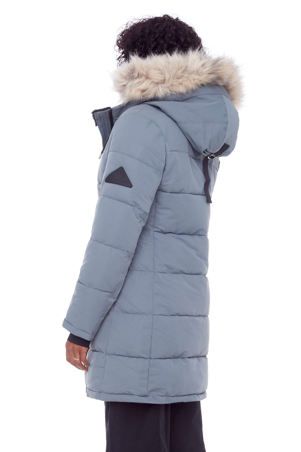 AULAVIK | PARKA À CAPUCHE MI-LONGUE EN DUVET VÉGAN (RECYCLÉE) POUR FEMME, ARDOISE