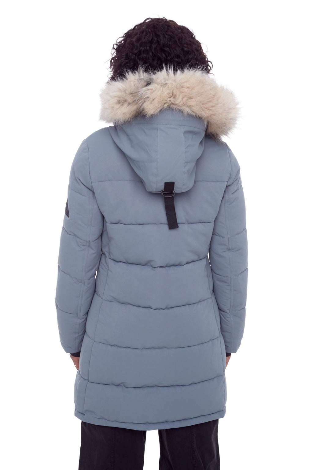 AULAVIK | PARKA À CAPUCHE MI-LONGUE EN DUVET VÉGAN (RECYCLÉE) POUR FEMME, ARDOISE