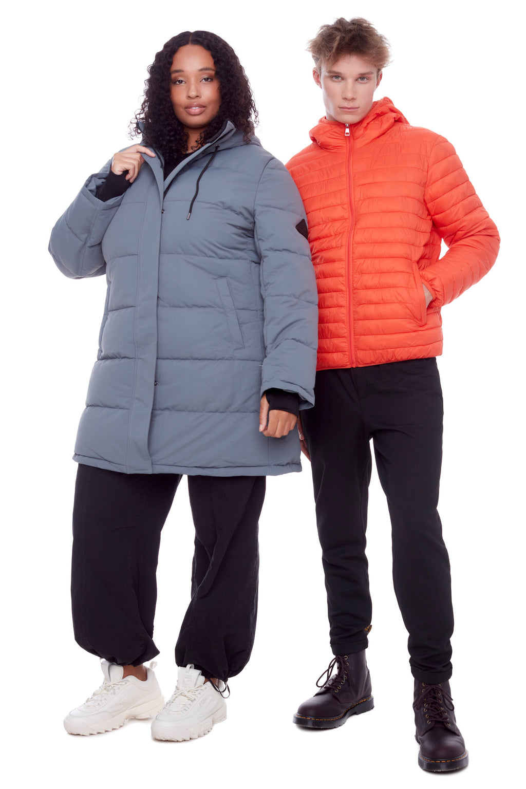 AULAVIK PLUS | PARKA À CAPUCHE MI-LONGUE EN DUVET VÉGAN (RECYCLÉE) POUR FEMME, ARDOISE (TAILLE GRANDE)