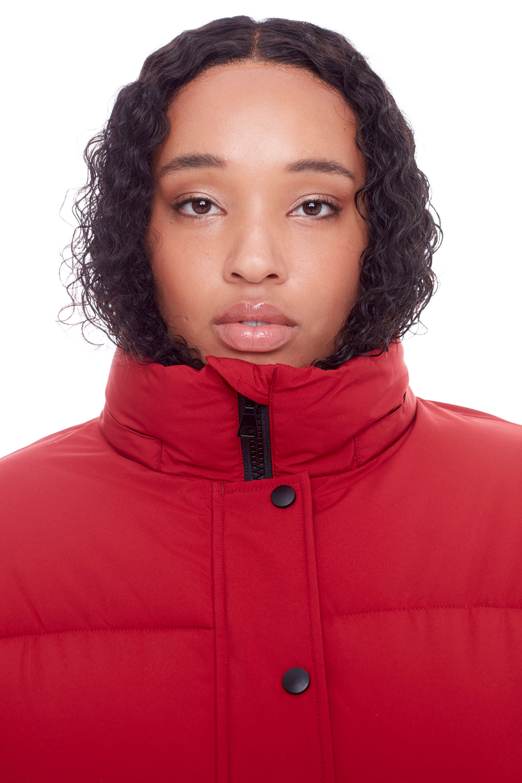 FORILLON PLUS | DOUDOUNE COURTE MATELASSÉE EN DUVET VÉGAN (RECYCLÉE) POUR FEMME, ROUGE FONCÉ (TAILLE GRANDE)