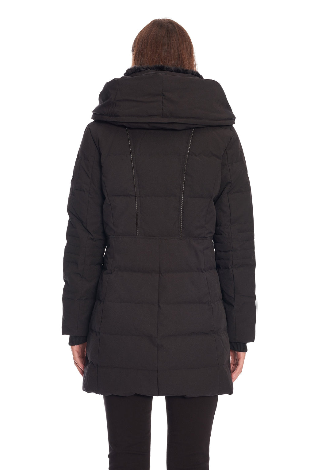 KOOTNEY | PARKA MI-LONGUE EN DUVET VÉGAN (RECYCLÉE) POUR FEMME, NOIR