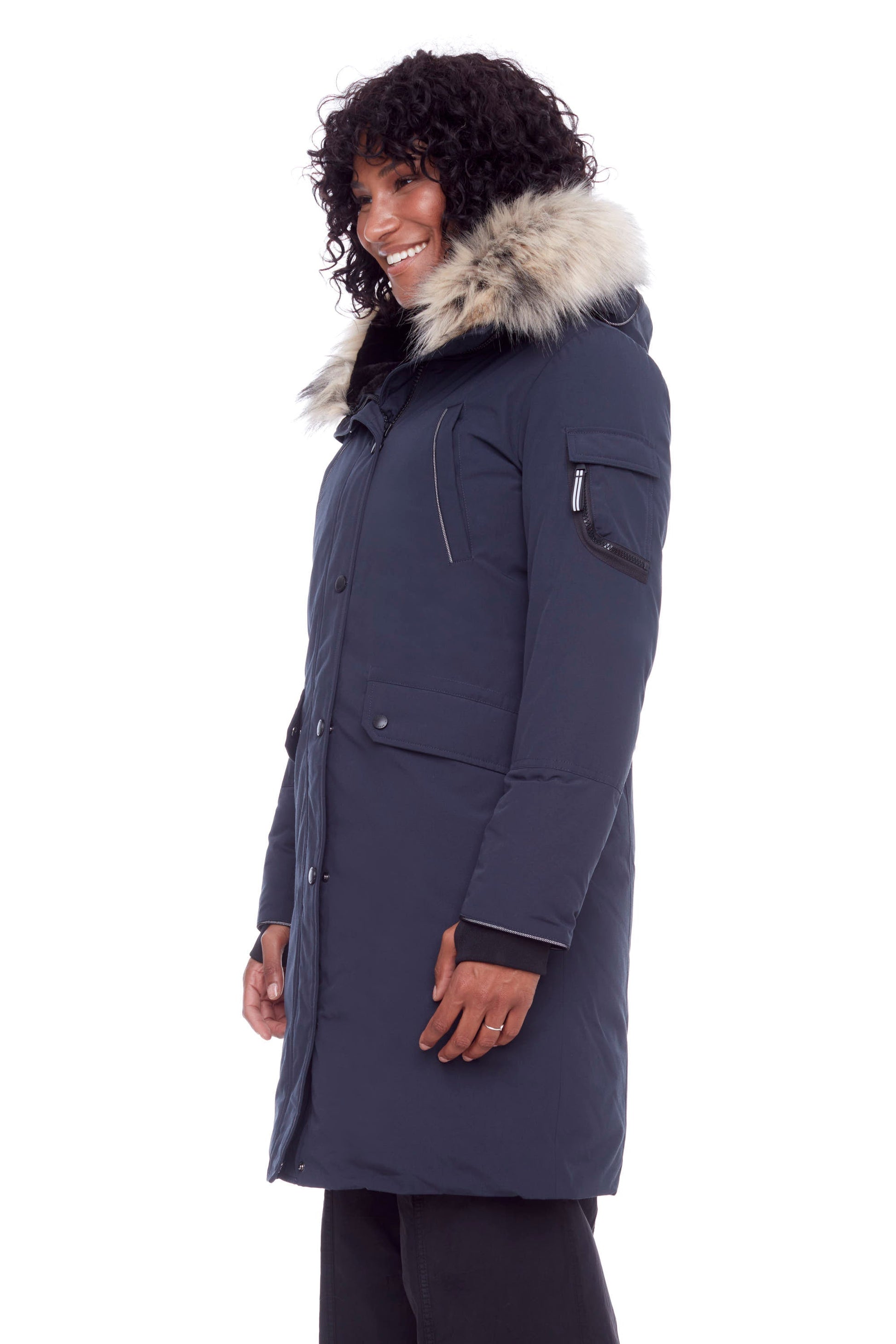 LAURENTIAN | WOMEN'S VEGAN DOWN (RECYCLED) LONG PARKA, NAVY