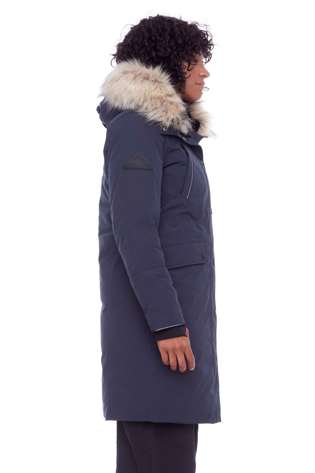 LAURENTIAN | PARKA LONGUE EN DUVET VÉGAN (RECYCLÉE) POUR FEMME, BLEU MARINE