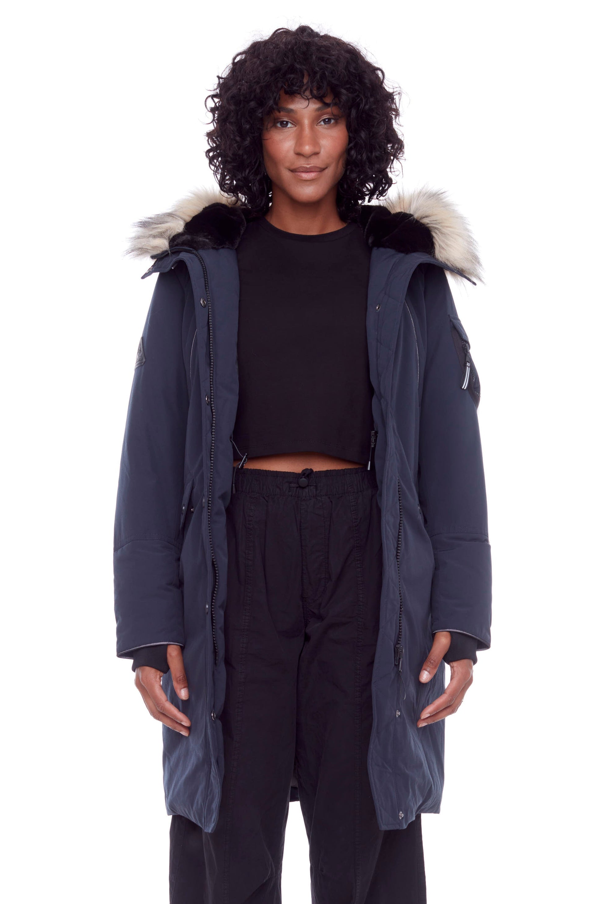 LAURENTIAN | WOMEN'S VEGAN DOWN (RECYCLED) LONG PARKA, NAVY