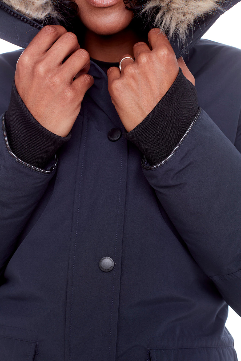 LAURENTIAN | PARKA LONGUE EN DUVET VÉGAN (RECYCLÉE) POUR FEMME, BLEU MARINE