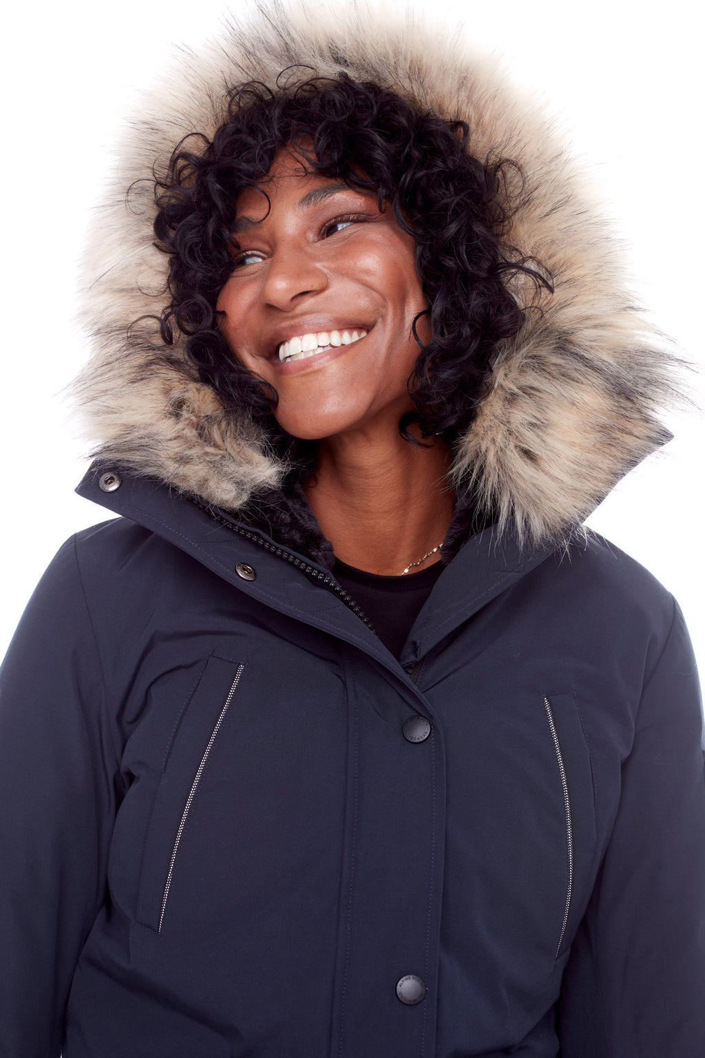 LAURENTIAN | PARKA LONGUE EN DUVET VÉGAN (RECYCLÉE) POUR FEMME, BLEU MARINE