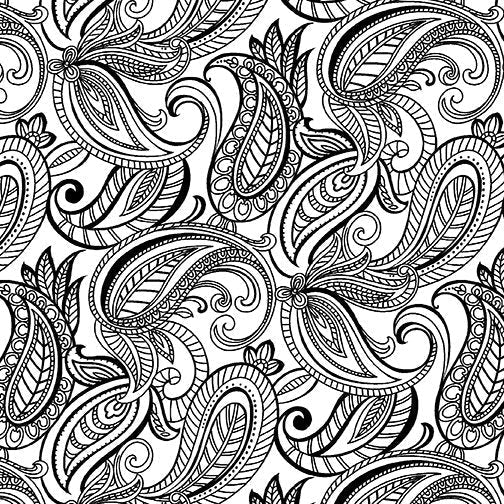 Nuit et jour par Kanvas Studio pour Benartex - Paisley blanc