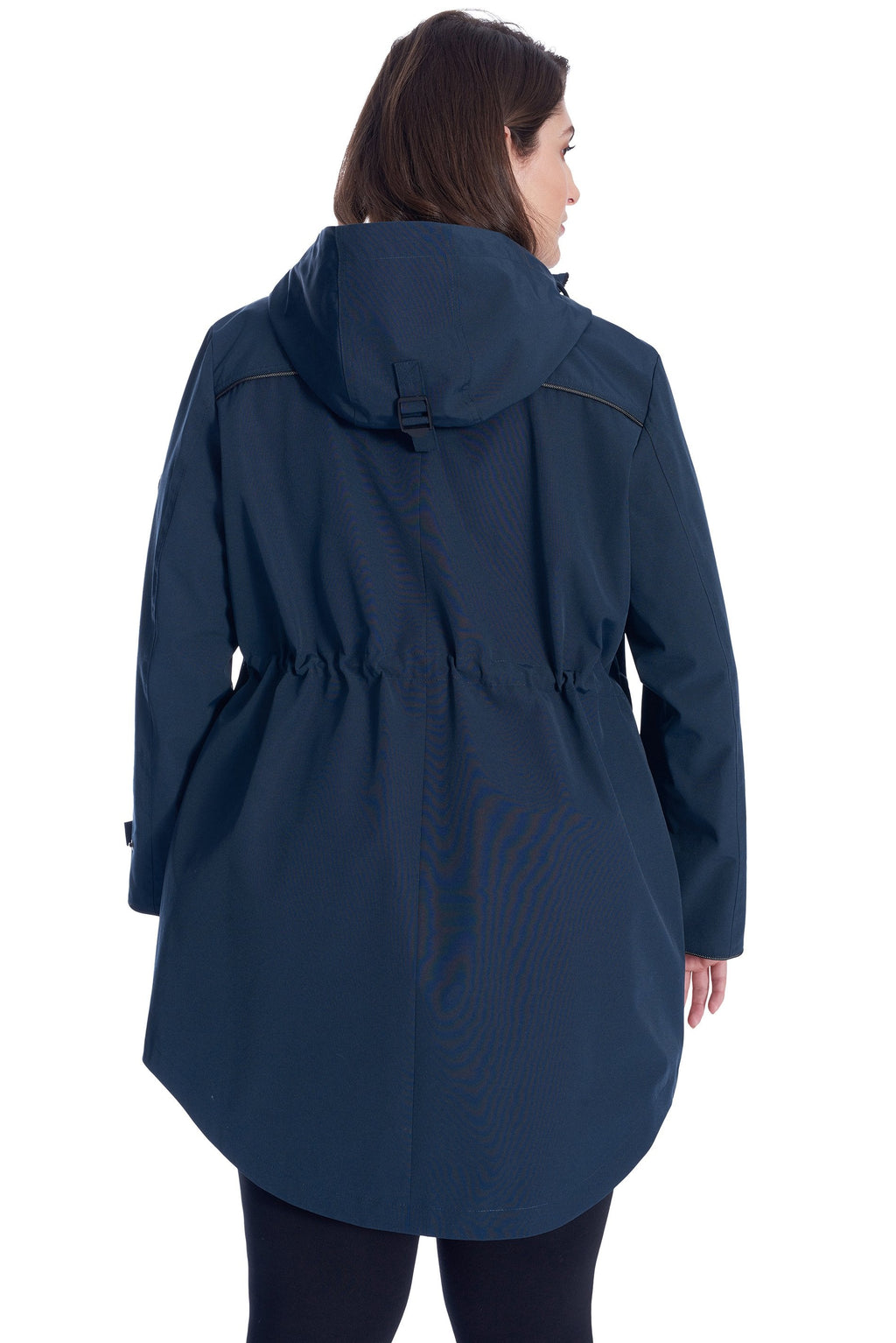 KUSAWA PLUS | IMPERMÉABLE FEMME À CORDON, BLEU MARINE (TAILLE GRANDE) 