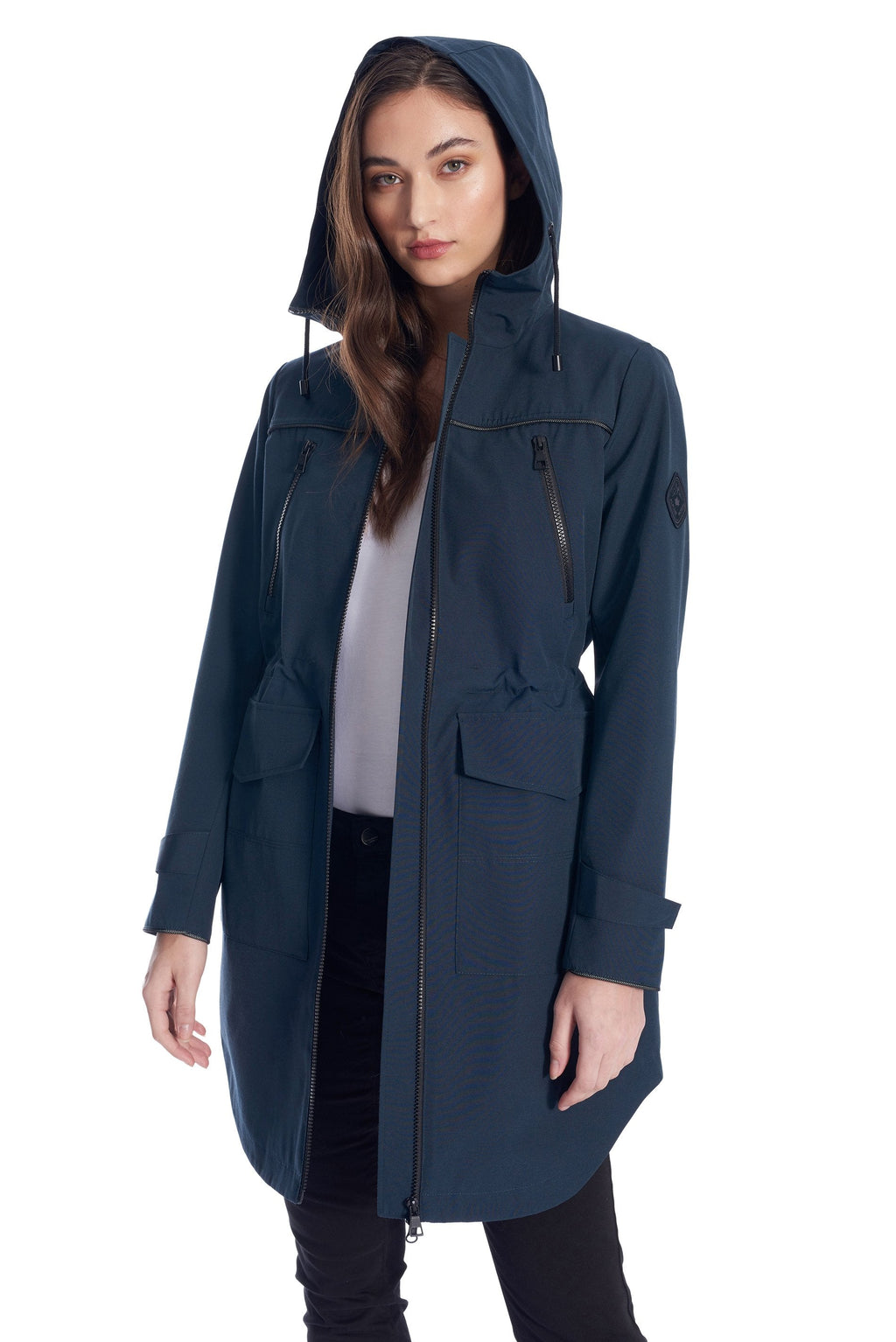 KUSAWA | IMPERMÉABLE À CORDON POUR FEMME, BLEU MARINE
