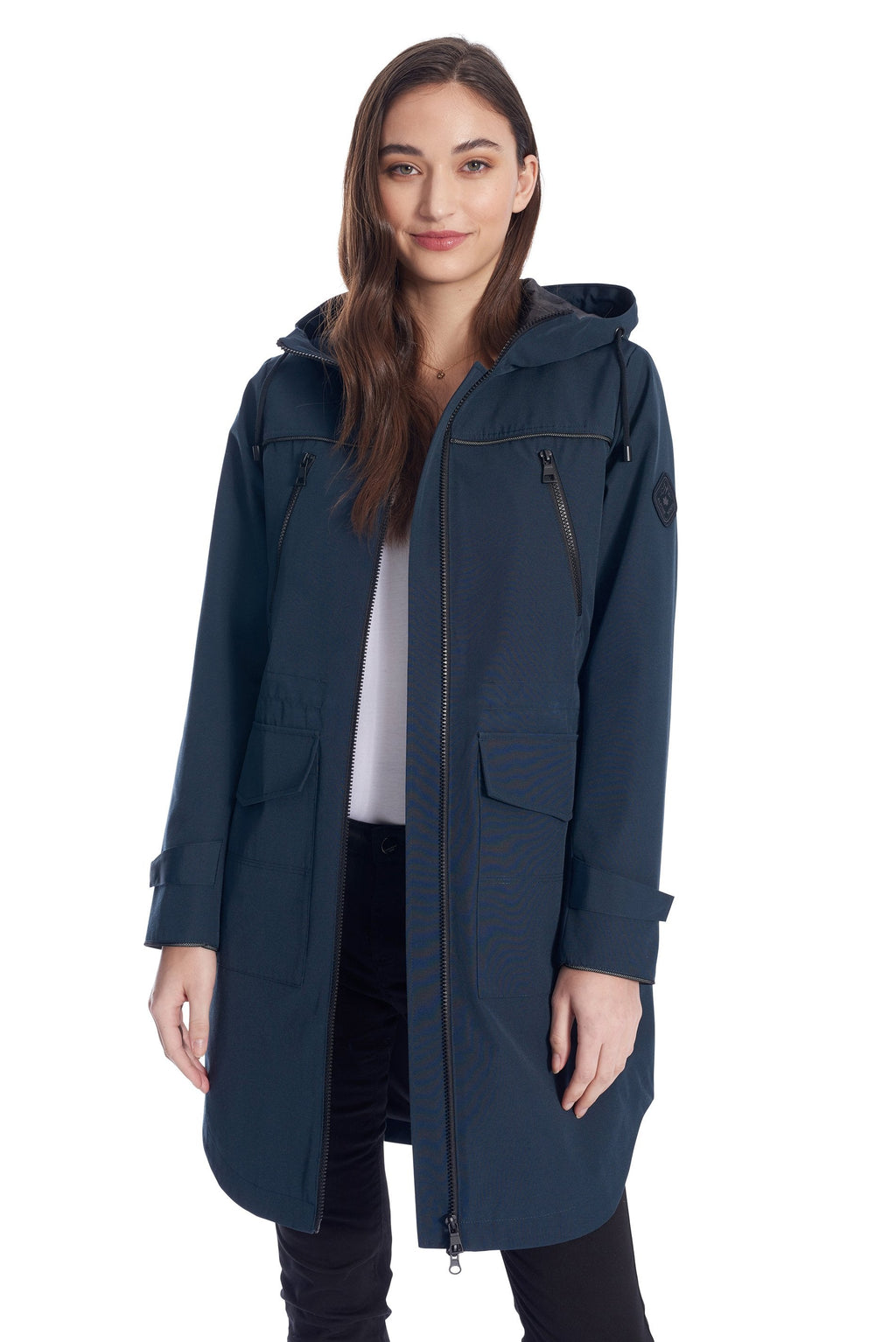 KUSAWA | IMPERMÉABLE À CORDON POUR FEMME, BLEU MARINE