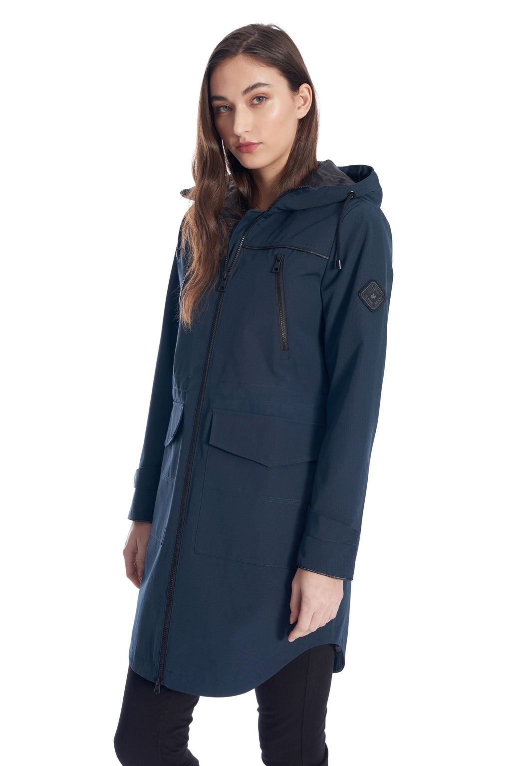 KUSAWA | IMPERMÉABLE À CORDON POUR FEMME, BLEU MARINE