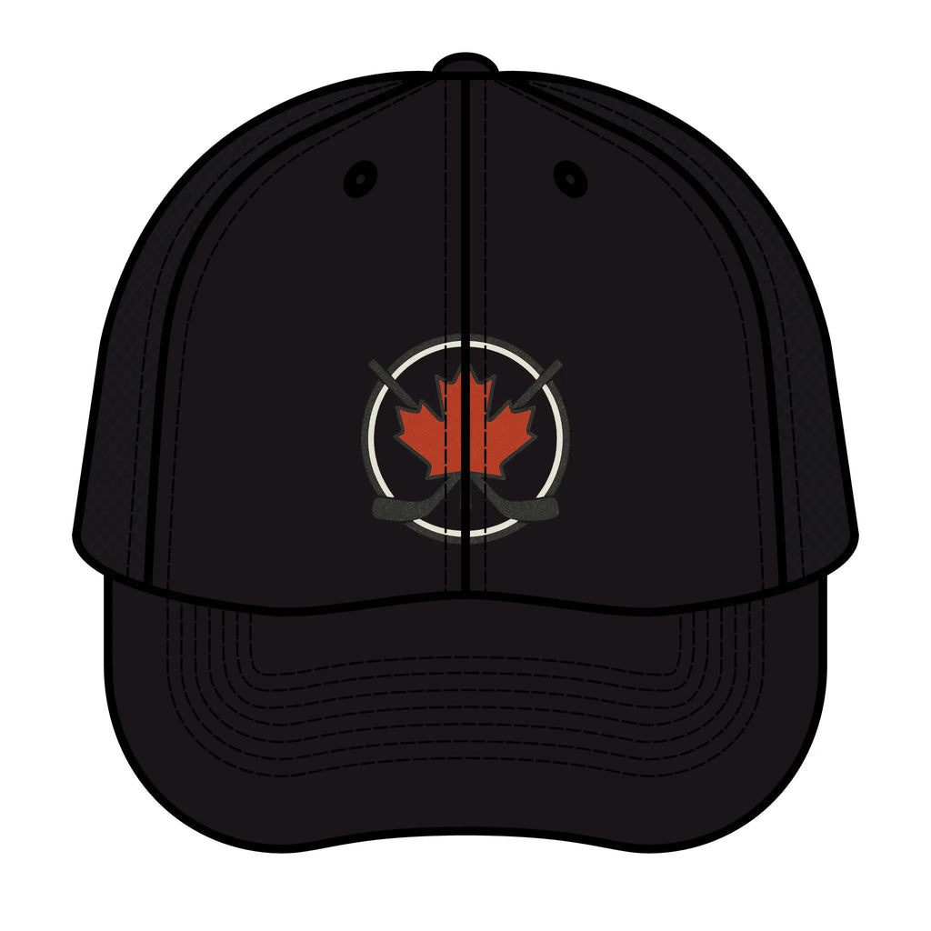 Maple Stick Hockey Hat – Maple Leaf & Crossed Sticks Snapback Cap