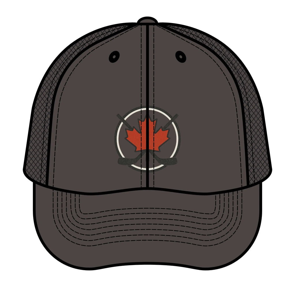 Maple Stick Hockey Hat – Maple Leaf & Crossed Sticks Snapback Cap