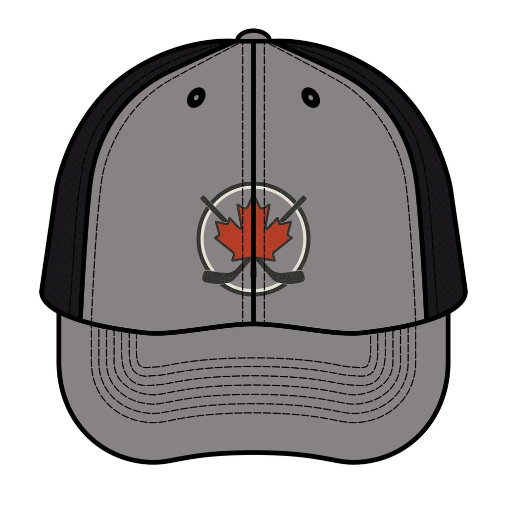 Maple Stick Hockey Hat – Maple Leaf & Crossed Sticks Snapback Cap