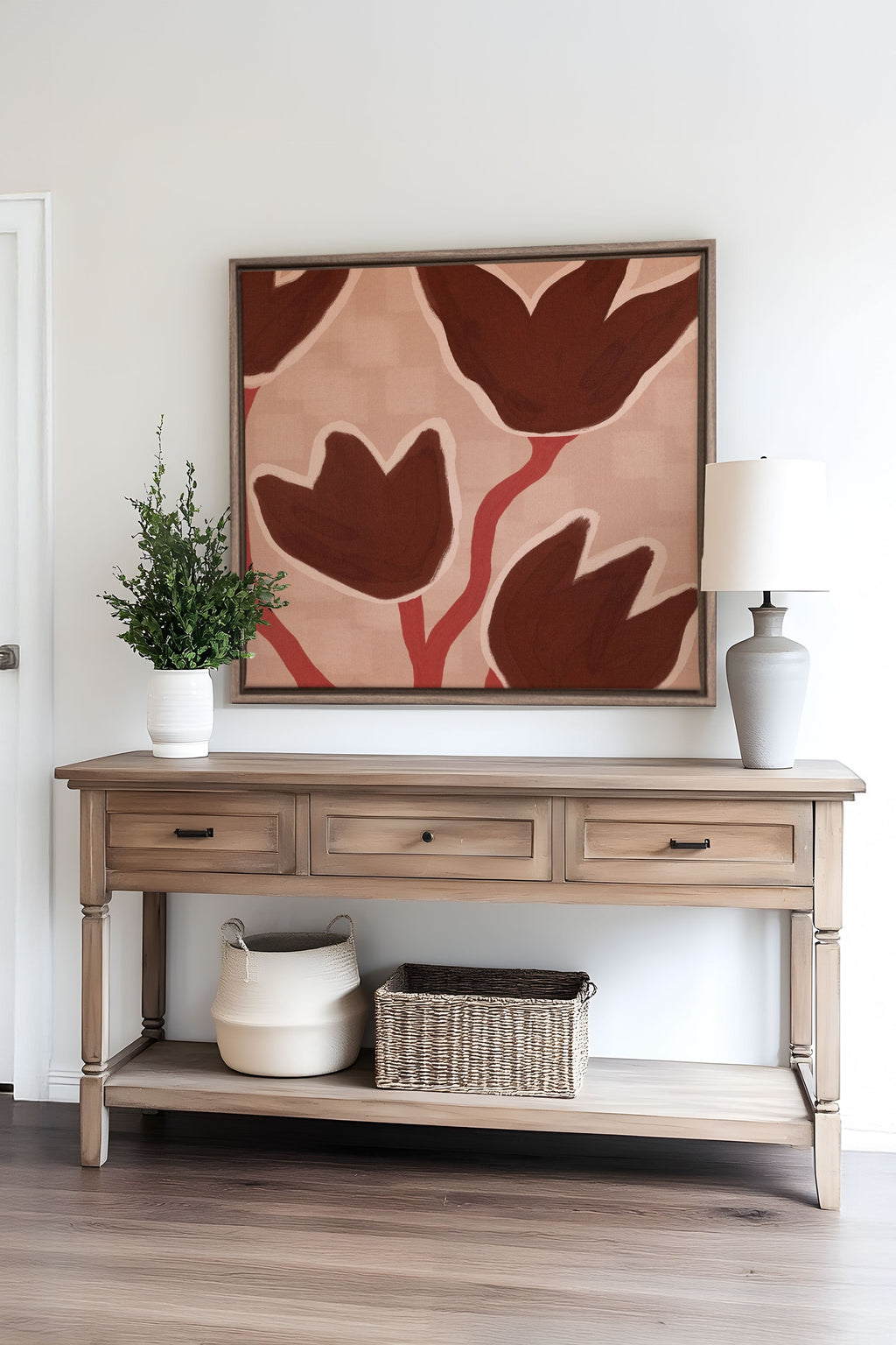 Earth in Flowers, Stretched Canvas Artwork