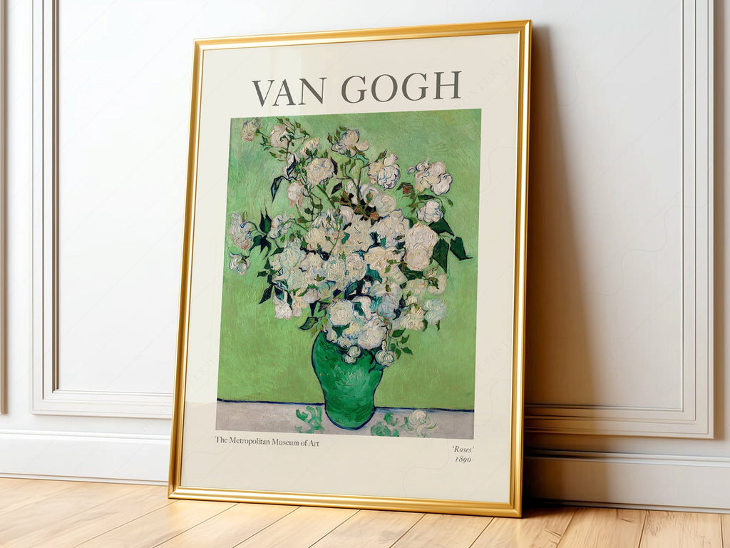 Vincent Van Gogh Roses 1890 Art Print – Famous Painting Floral Wall Art
