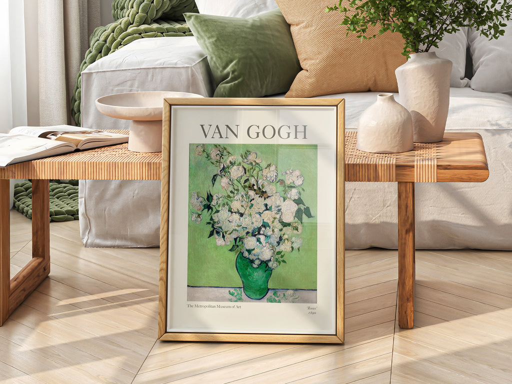 Vincent Van Gogh Roses 1890 Art Print – Famous Painting Floral Wall Art
