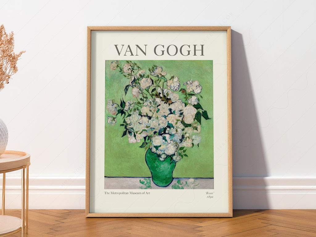 Vincent Van Gogh Roses 1890 Art Print – Famous Painting Floral Wall Art