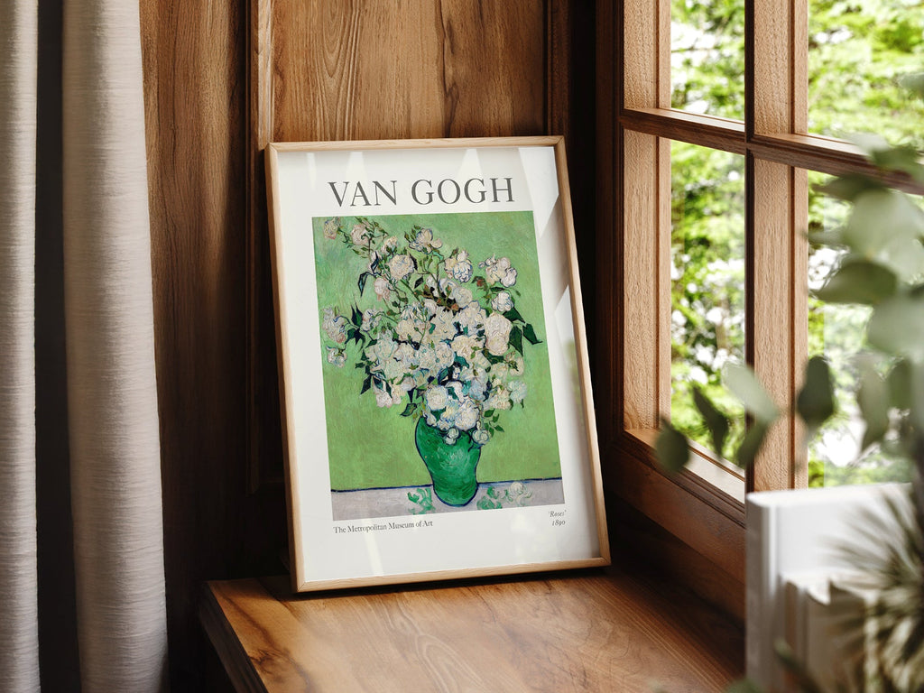 Vincent Van Gogh Roses 1890 Art Print – Famous Painting Floral Wall Art