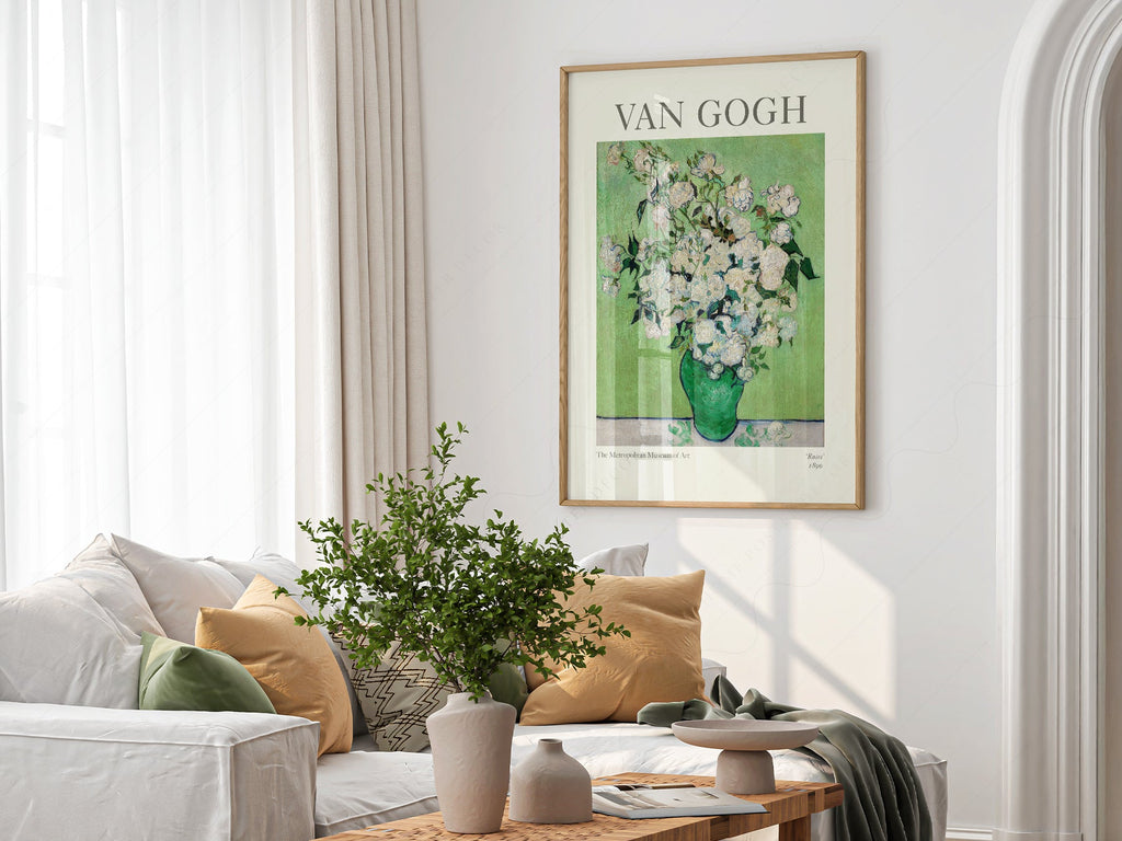 Vincent Van Gogh Roses 1890 Art Print – Famous Painting Floral Wall Art