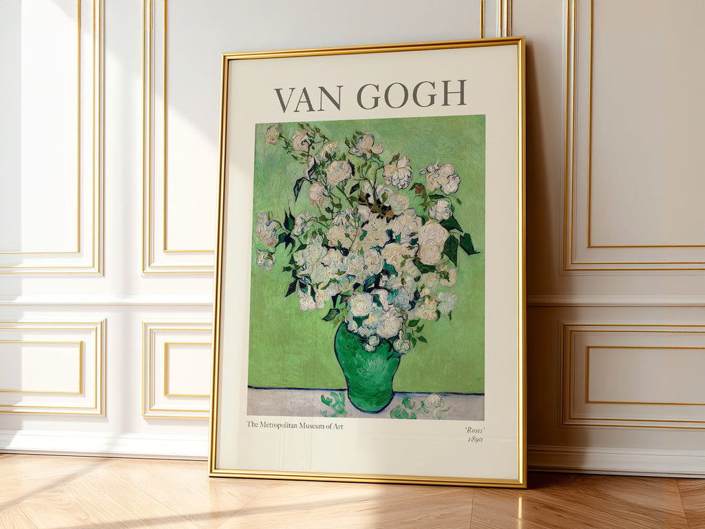 Vincent Van Gogh Roses 1890 Art Print – Famous Painting Floral Wall Art
