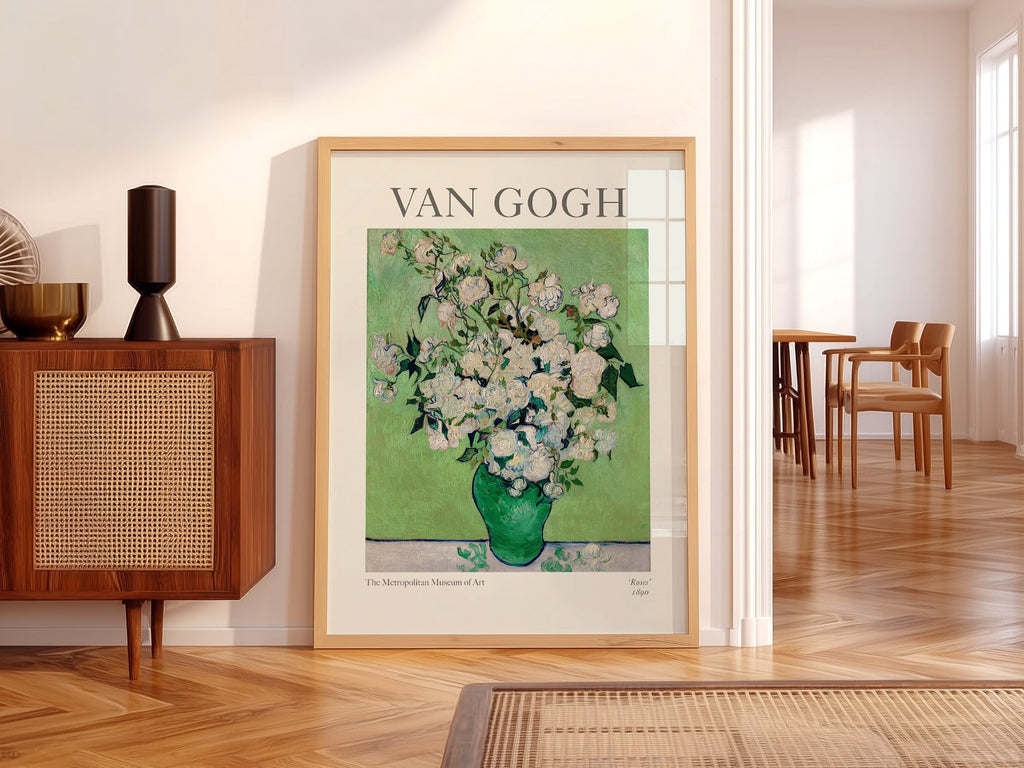 Vincent Van Gogh Roses 1890 Art Print – Famous Painting Floral Wall Art
