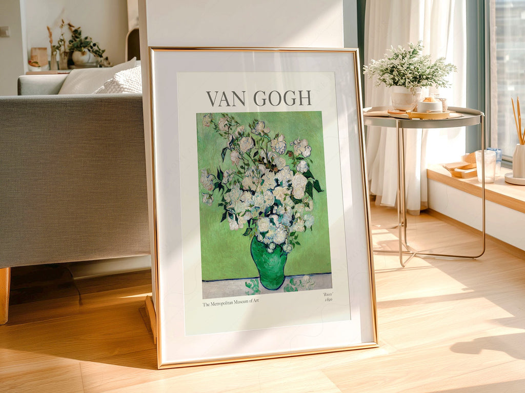 Vincent Van Gogh Roses 1890 Art Print – Famous Painting Floral Wall Art