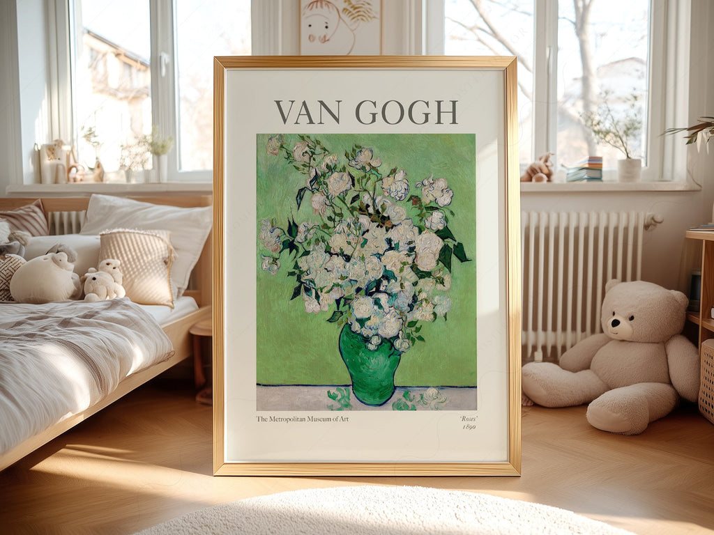 Vincent Van Gogh Roses 1890 Art Print – Famous Painting Floral Wall Art