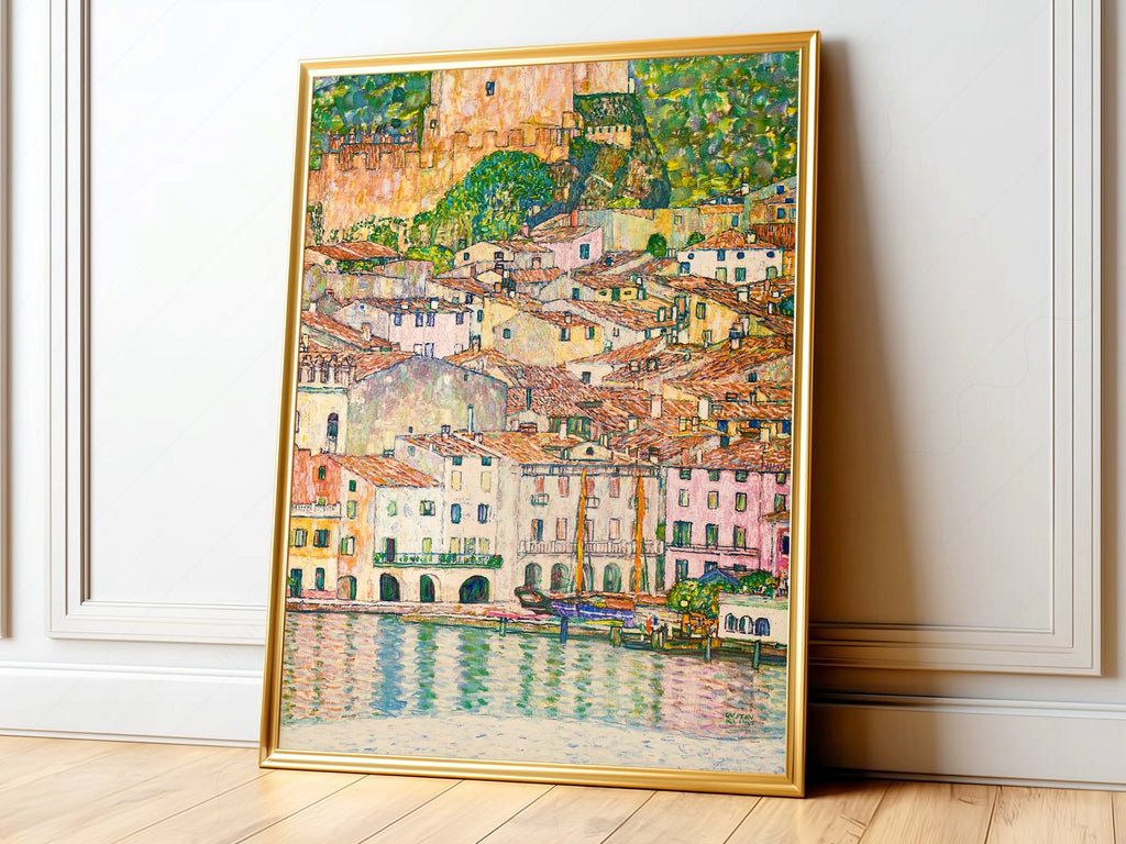 Gustav Klimt Malcesine at Lake Garda Art Print – Italian Landscape Poster