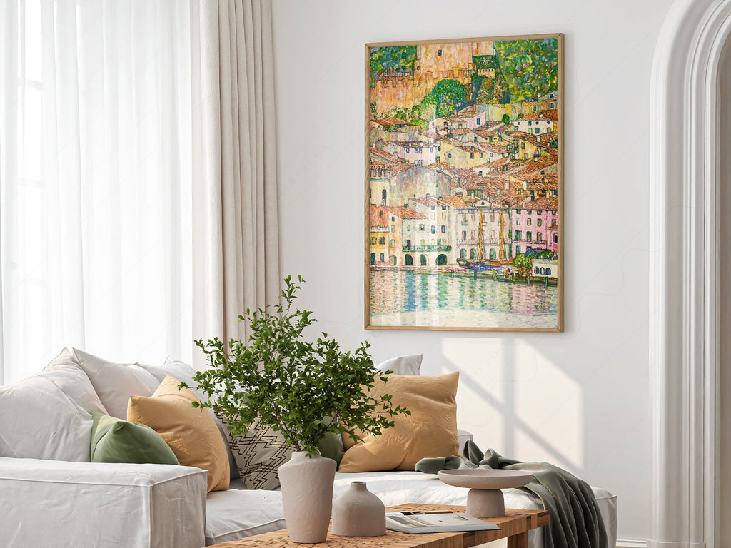Gustav Klimt Malcesine at Lake Garda Art Print – Italian Landscape Poster