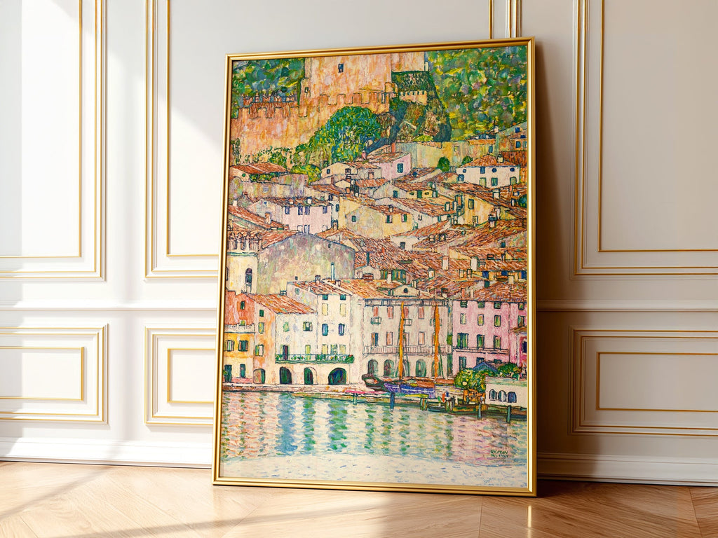 Gustav Klimt Malcesine at Lake Garda Art Print – Italian Landscape Poster