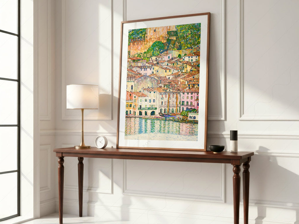 Gustav Klimt Malcesine at Lake Garda Art Print – Italian Landscape Poster