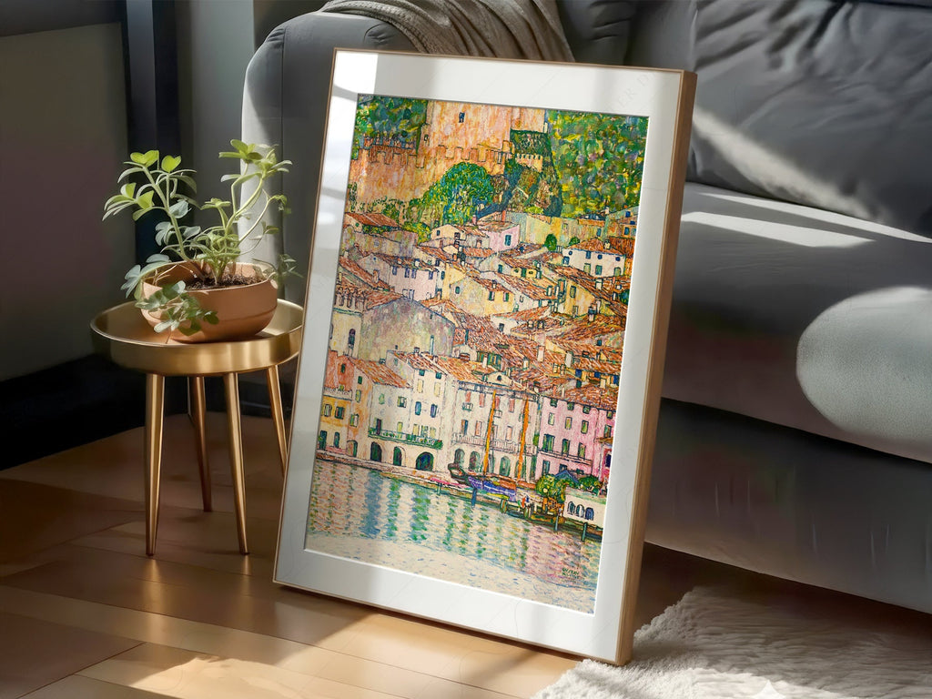 Gustav Klimt Malcesine at Lake Garda Art Print – Italian Landscape Poster