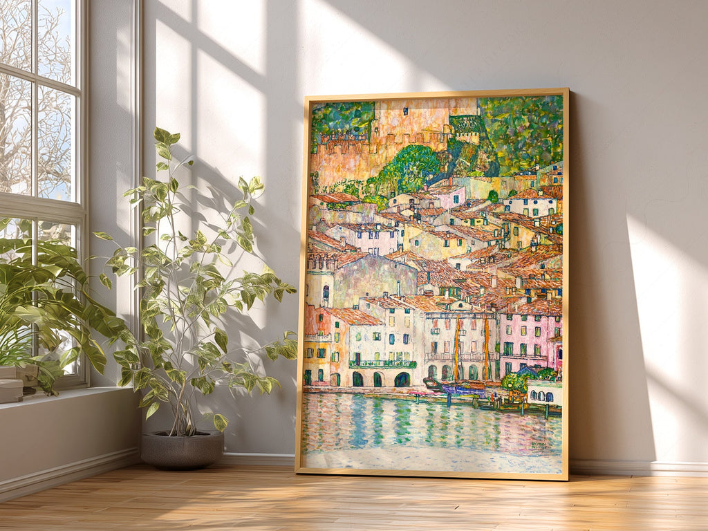Gustav Klimt Malcesine at Lake Garda Art Print – Italian Landscape Poster