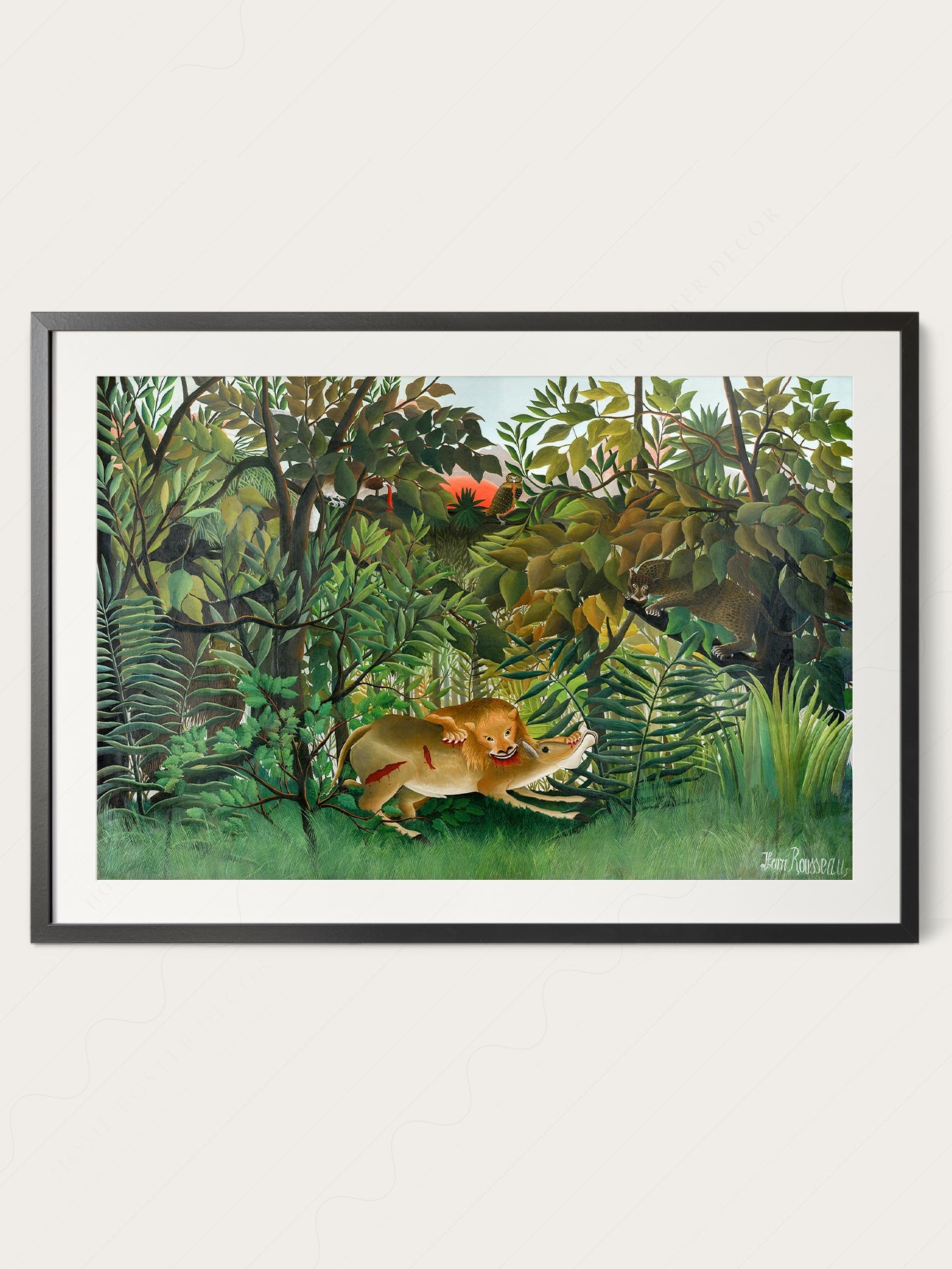 Henri Rousseau The Hungry Lion Art Print – Jungle Wall Art Poster
