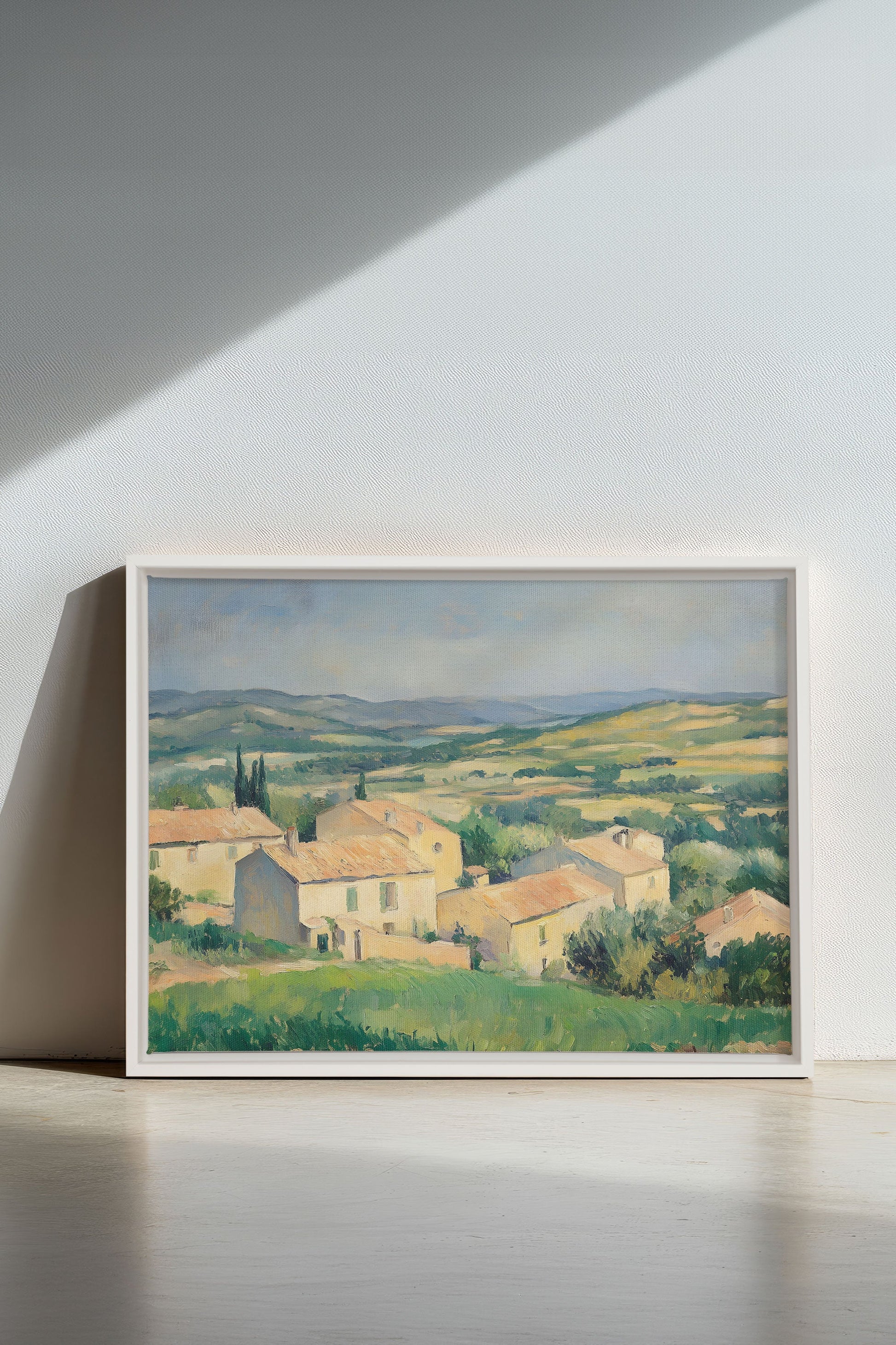 VILLAGE IN BLOOM, Stretched Canvas Artwork