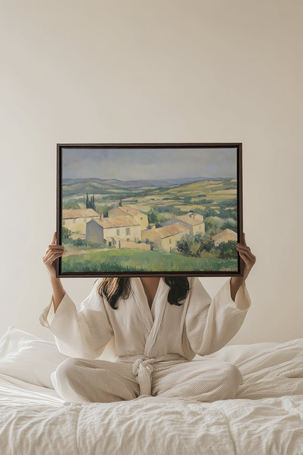 VILLAGE IN BLOOM, Stretched Canvas Artwork