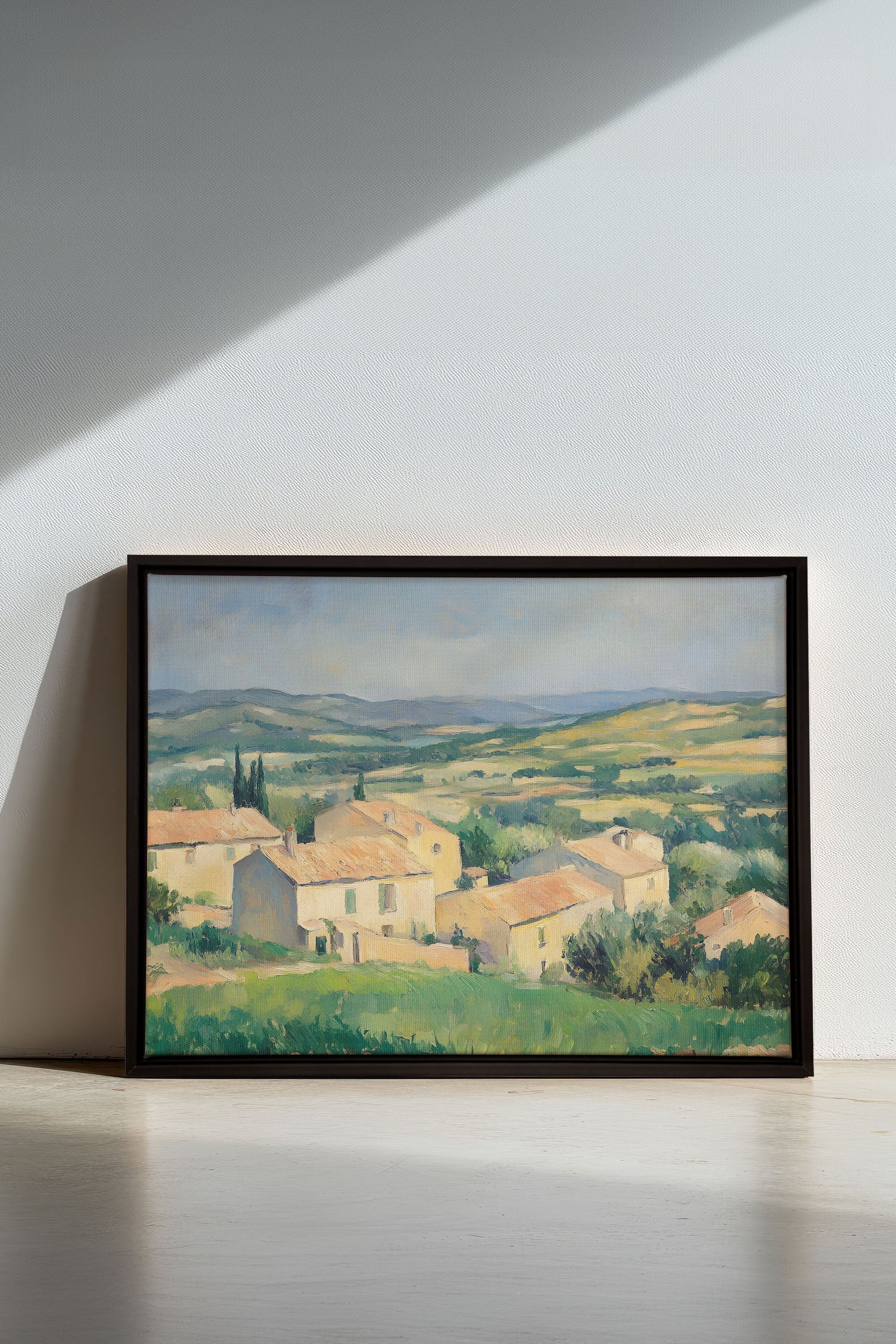 VILLAGE IN BLOOM, Stretched Canvas Artwork