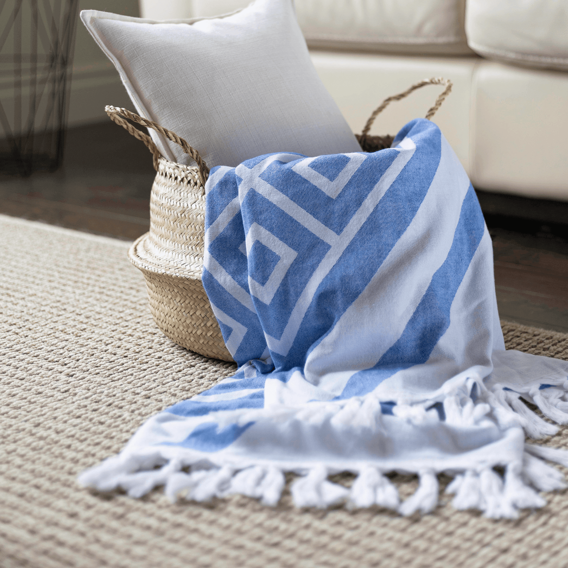 Turkish towels Canada | Set in blue and white